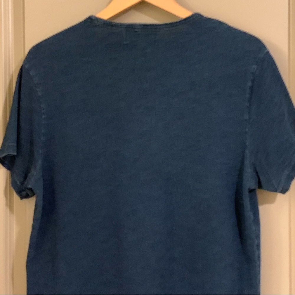 Double RRL Ralph Lauren Men Short Sleeve Crew Neck T-Shirt Blue Size L - Picture 6 of 8
